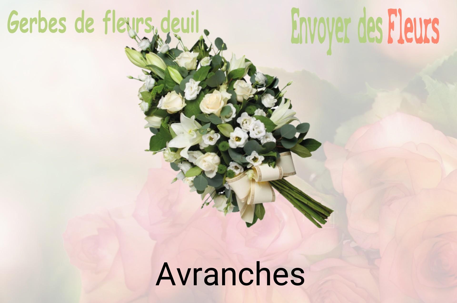 Gerbe de fleurs de deuil livrée à Avranches